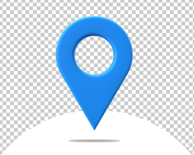 blaues Standort-3D-Symbol