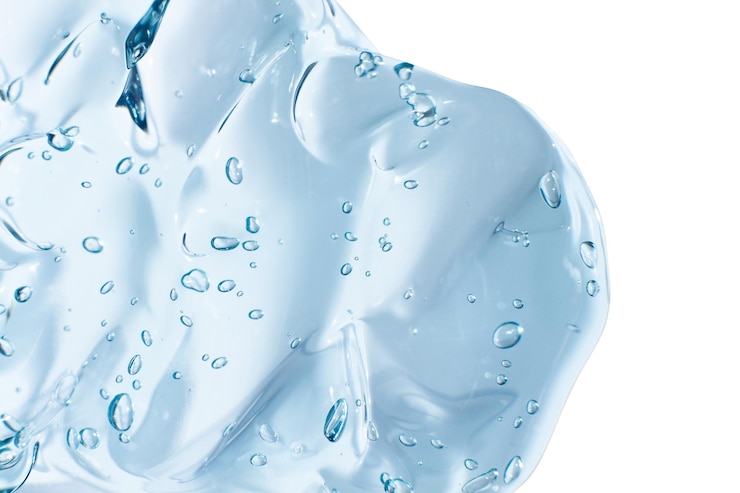 PSD blaues transparentes gel auf isoliertem transparentem hintergrund