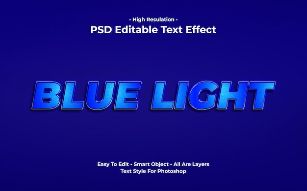 PSD blaulicht-stil texteffekt