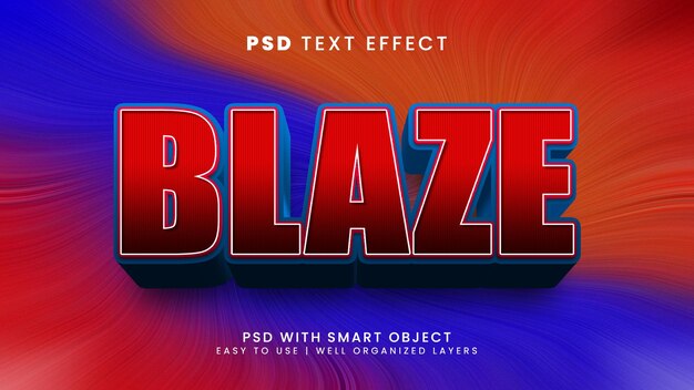 Blaze 3d bearbeitbarer texteffekt mit hitze- und flammentextstil