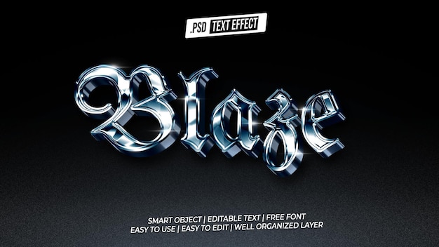 Blaze - Chrome 3D Text Effect