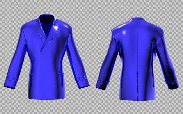 PSD blazer blu metallico in 3d