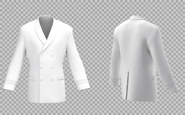 Blazer à double poitrine blanc - vue avant et arrière
