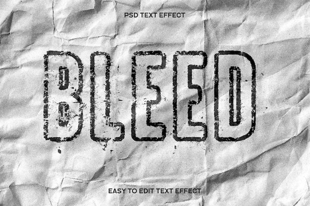Bleed Editable Text Effect