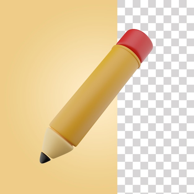 Bleistift 3d-symbol