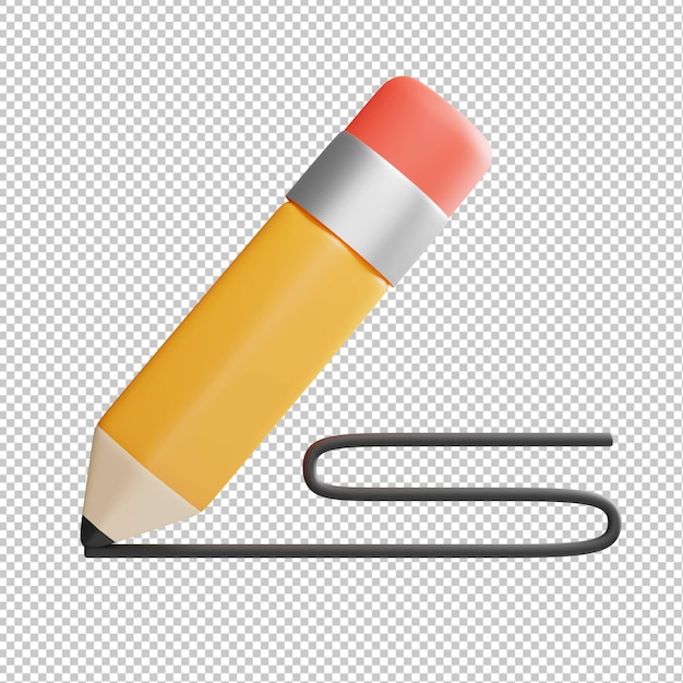 Bleistift schreiben 3D-Illustration