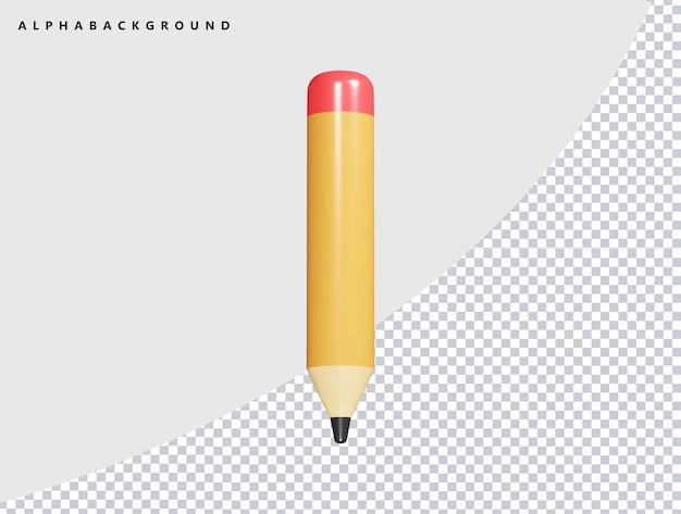 Bleistift-Symbol 3D-Rendering-Illustration