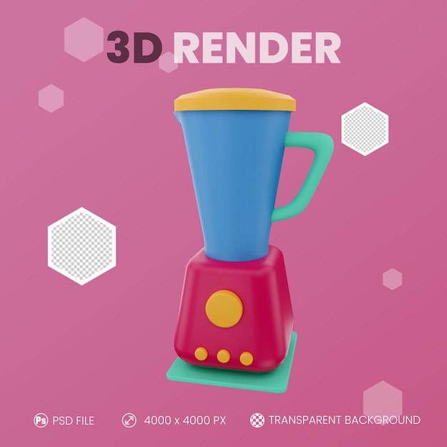 PSD blender 3d render com fundo isolado