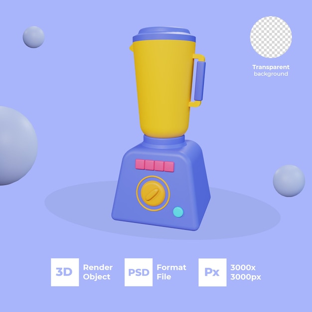 Blender de renderizado 3d con fondo transparente psd