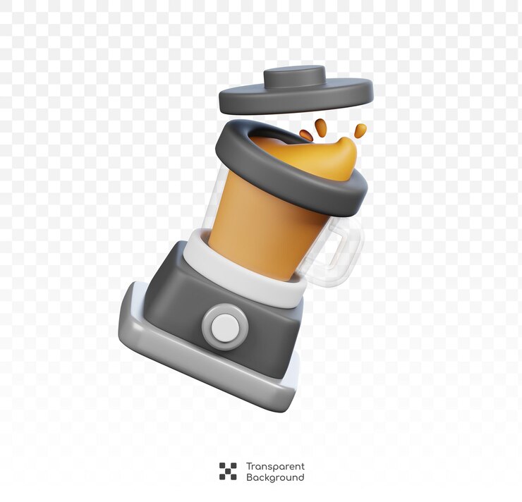 PSD blender utensilios de cocina y icono de cocina en un fondo transparente renderizado en 3d