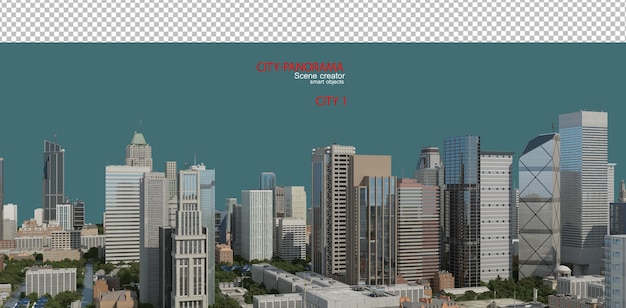 Blick auf die Stadt mit vielen Hochhäusern