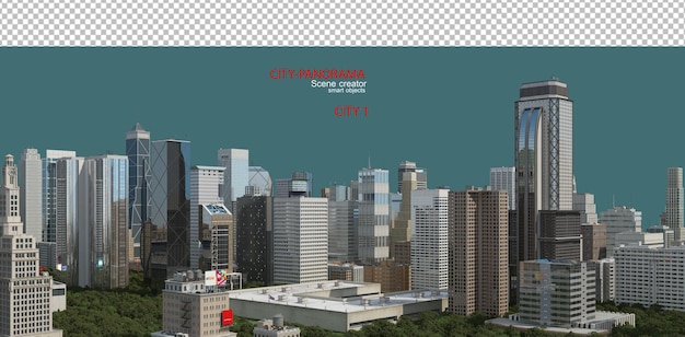 Blick auf die Stadt mit vielen Hochhäusern