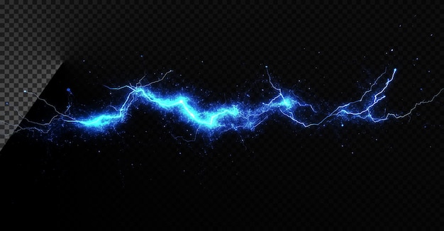 Blitz blu su uno sfondo nero effetto di sovrapposizione trasparente