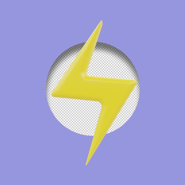 Blitzsymbol 3d-Renderillustration