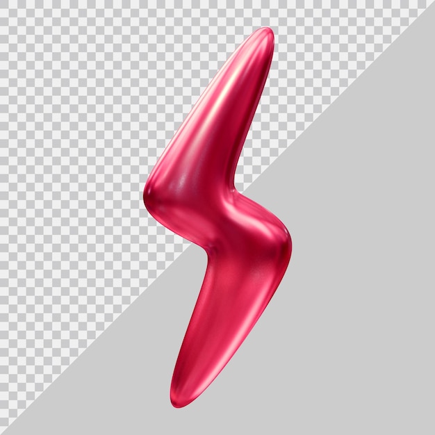 Blitzsymbol mit modernem 3d-stil