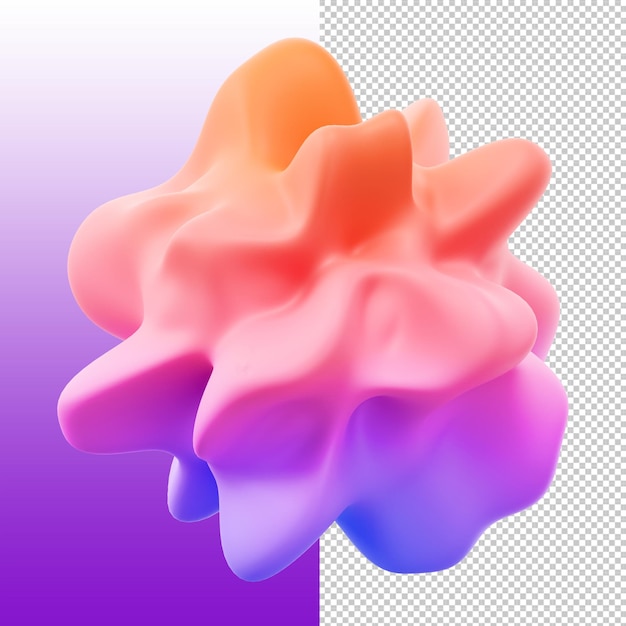 Blob renderizado en 3D abstracto con colores gradientes