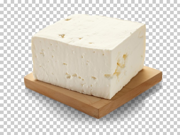 PSD bloc de fromage feta isolé fond transparent png psd