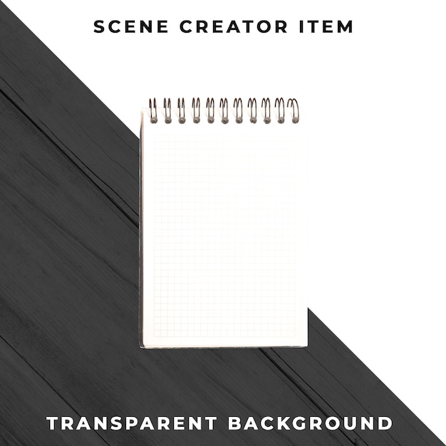 Bloc-notes sur fond transparent