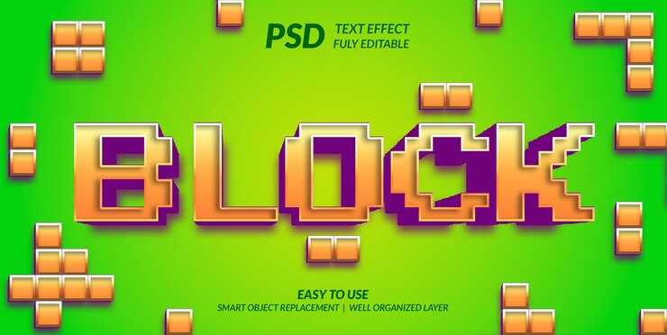 PSD blocca l'effetto del testo con il concetto modificabile di cartoni animati 3d