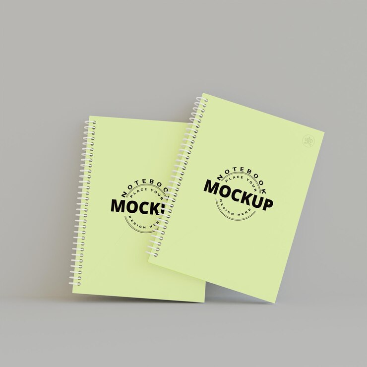 Blocco note 3d mockup realistico Modello di progettazione