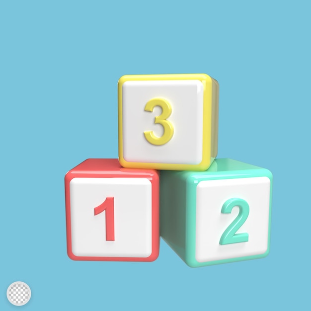 Block Alphabet 3d model cartoon style render illustration