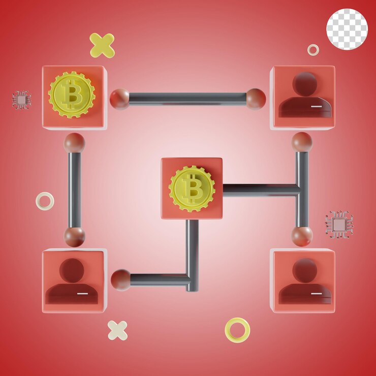 PSD blockchain 3d icon