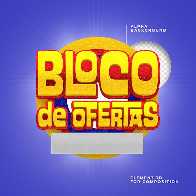 PSD bloco de ofertas selo 3d