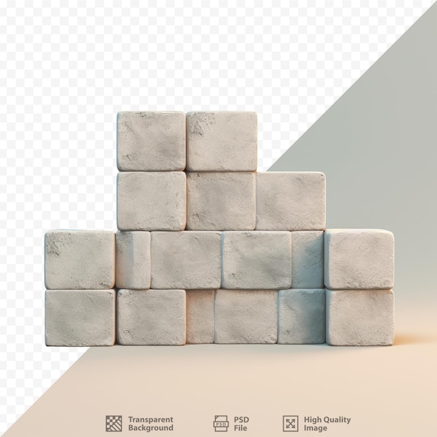 PSD des blocs de ciment utilisés pour créer un mur