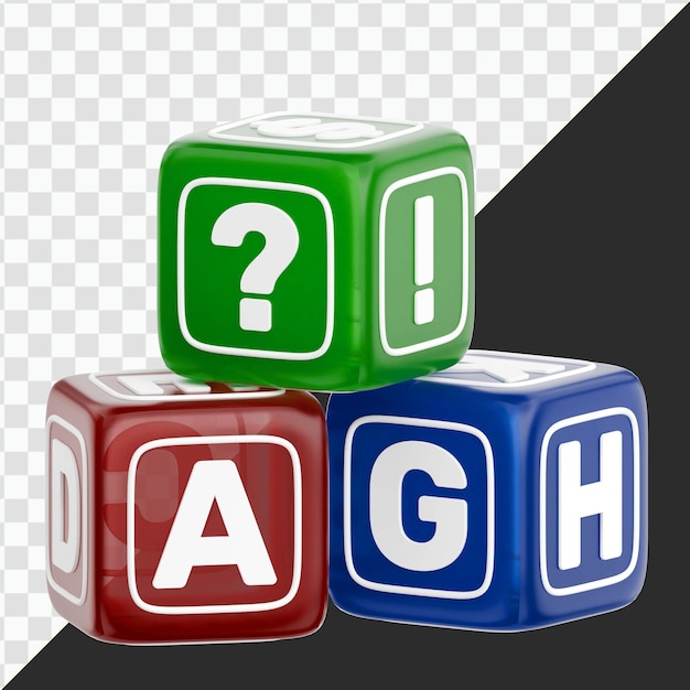 Blocs de jouets avec des lettres et des symboles