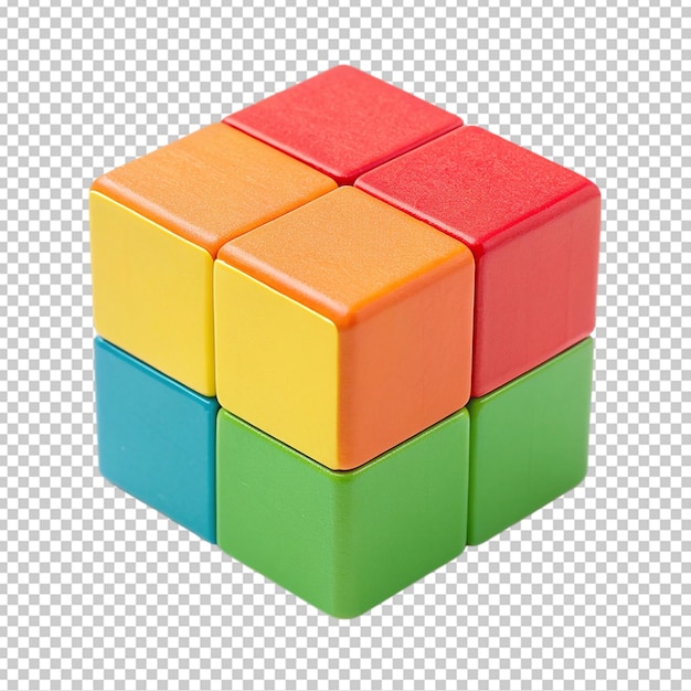 Des blocs magnétiques colorés, un cube de jouet