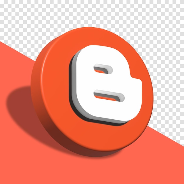 Blogger-Apps-Logo im großen Stil 3D-Design-Asset isoliert Blogger-Anwendungssymbol Blogger-Symbol 3d