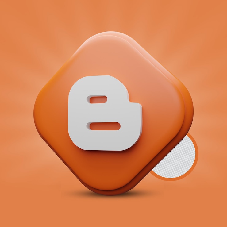 PSD blogger icono de renderizado 3d