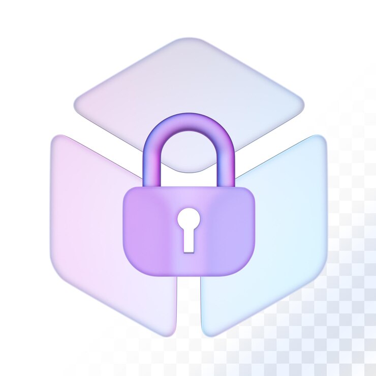 PSD bloque de bloqueo render 3d