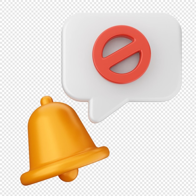 Bloque de chat de campana de notificación en 3D
