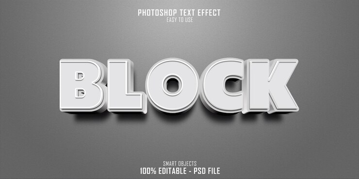 PSD bloque de diseño de plantilla de efecto de estilo de texto 3d