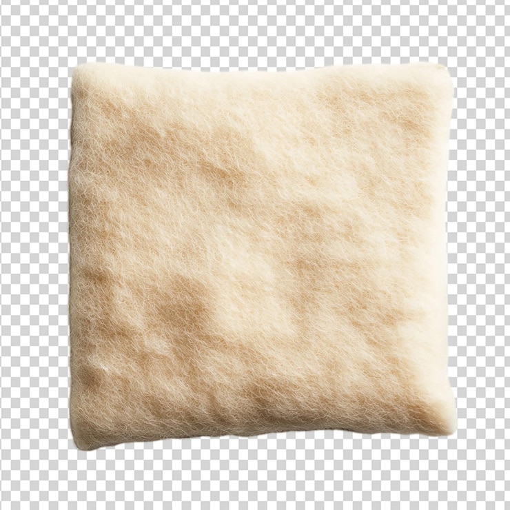 PSD bloque de piedra beige cuadrado con una superficie de textura áspera aislada sobre un fondo transparente