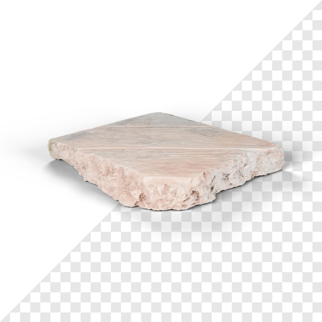 un bloque de piedra está sentado en un fondo blanco con un fondo blanco