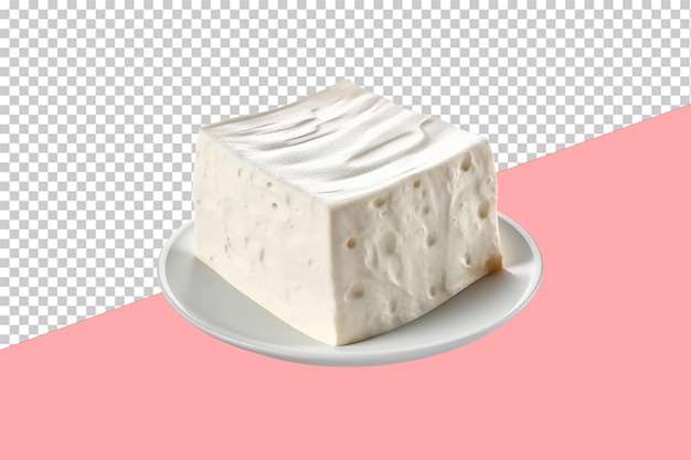 Bloque de queso crema. objeto aislado, fondo transparente