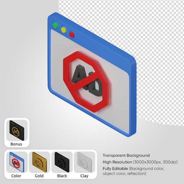 Bloqueador de anuncios web 3d