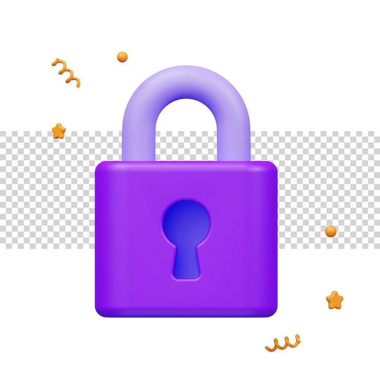PSD bloquee la privacidad de seguridad protegiendo la representación 3d de datos para el sitio web o la aplicación