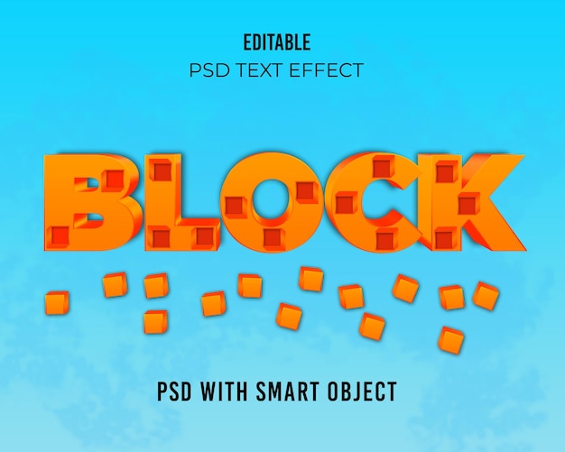 PSD bloqueio de texto efeito laranja 3d editável