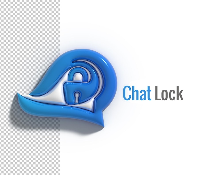 PSD bloqueo de chat logotipo tipográfico transparente psd