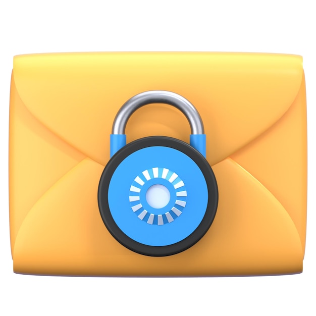 bloqueo de correo electrónico Ilustración 3D Icon Pack Elemento
