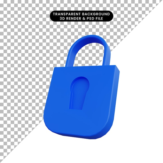 Bloqueo de seguridad web de ilustración 3d