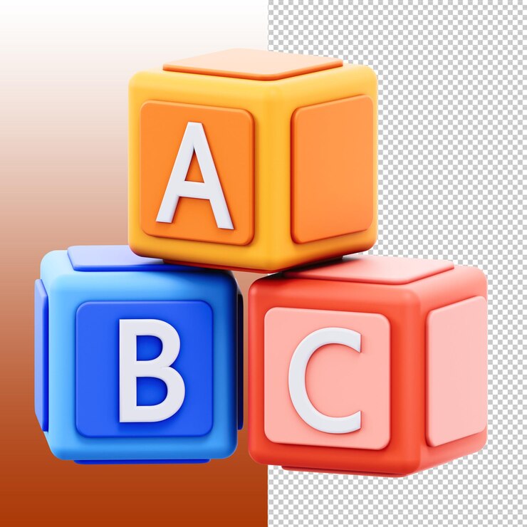 Bloques de alfabeto de colores