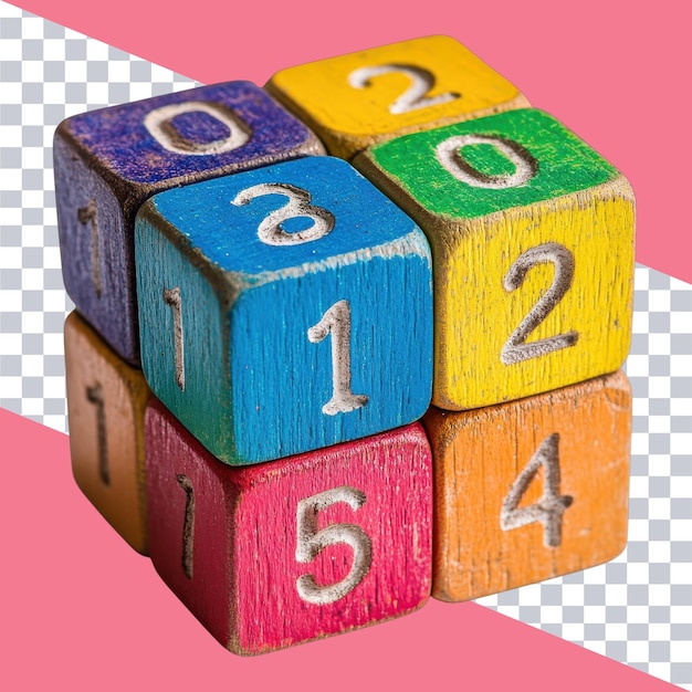 Bloques de números de madera de colores