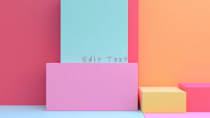 PSD bloques y plataformas de colores pastel