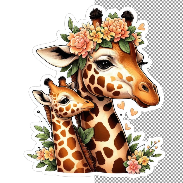 PSD blossom buddies tender moments com animal mother e child sticker