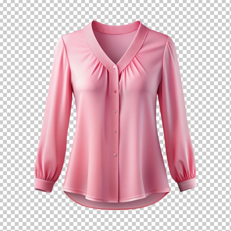 PSD blouse isolata su uno sfondo trasparente per il design della moda e dell'abbigliamento