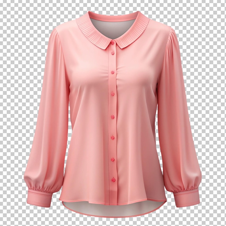 PSD blouse isolata su uno sfondo trasparente per il design della moda e dell'abbigliamento